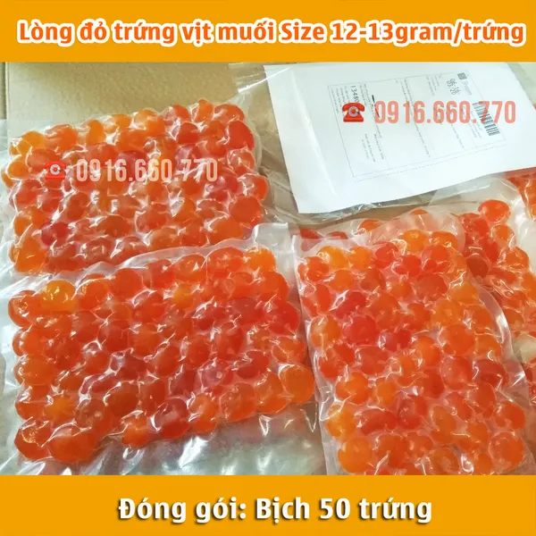 Lòng đỏ trứng muối Size 12-13gram/trứng