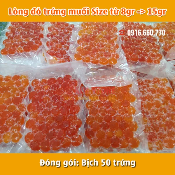 Lòng đỏ trứng muối đạt chuẩn VSATTP, 50 trứng/ bịch