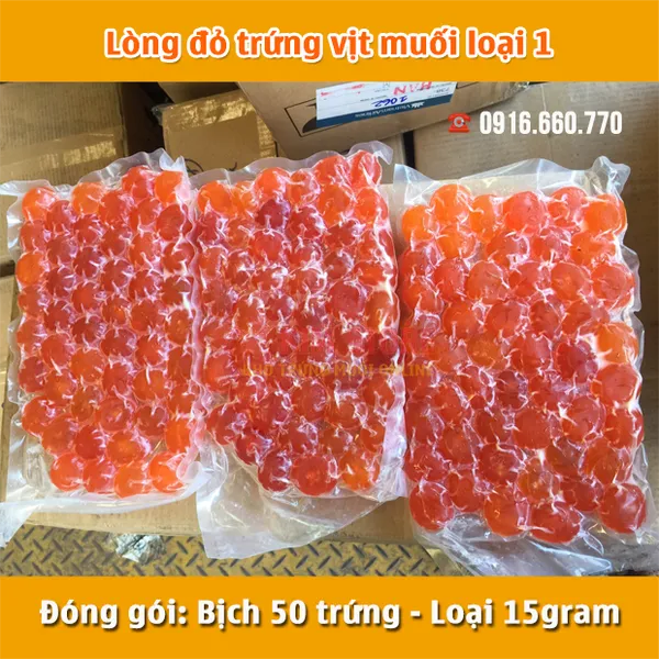 Lòng đỏ trứng muối Loại I 15 gram/trứng [VSATTP]