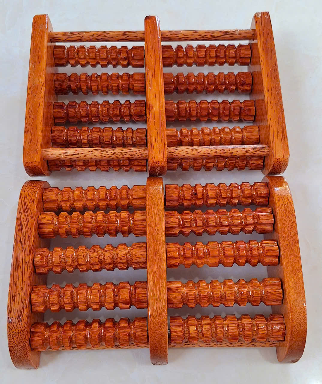 Lăn chân trung 10 thanh gỗ dừa