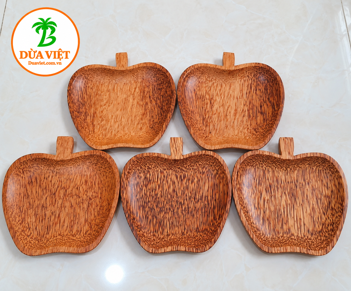 Dĩa gỗ dừa hình quả táo