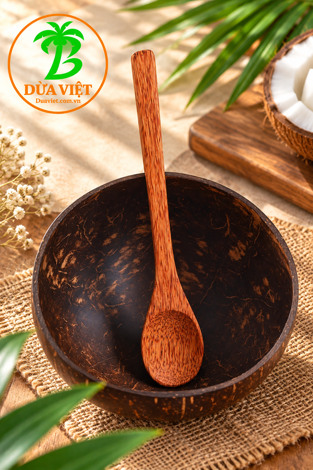 thìa gỗ dừa 18cm