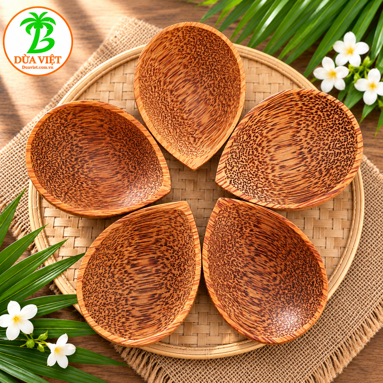 Chén gỗ dừa hình giọt nước