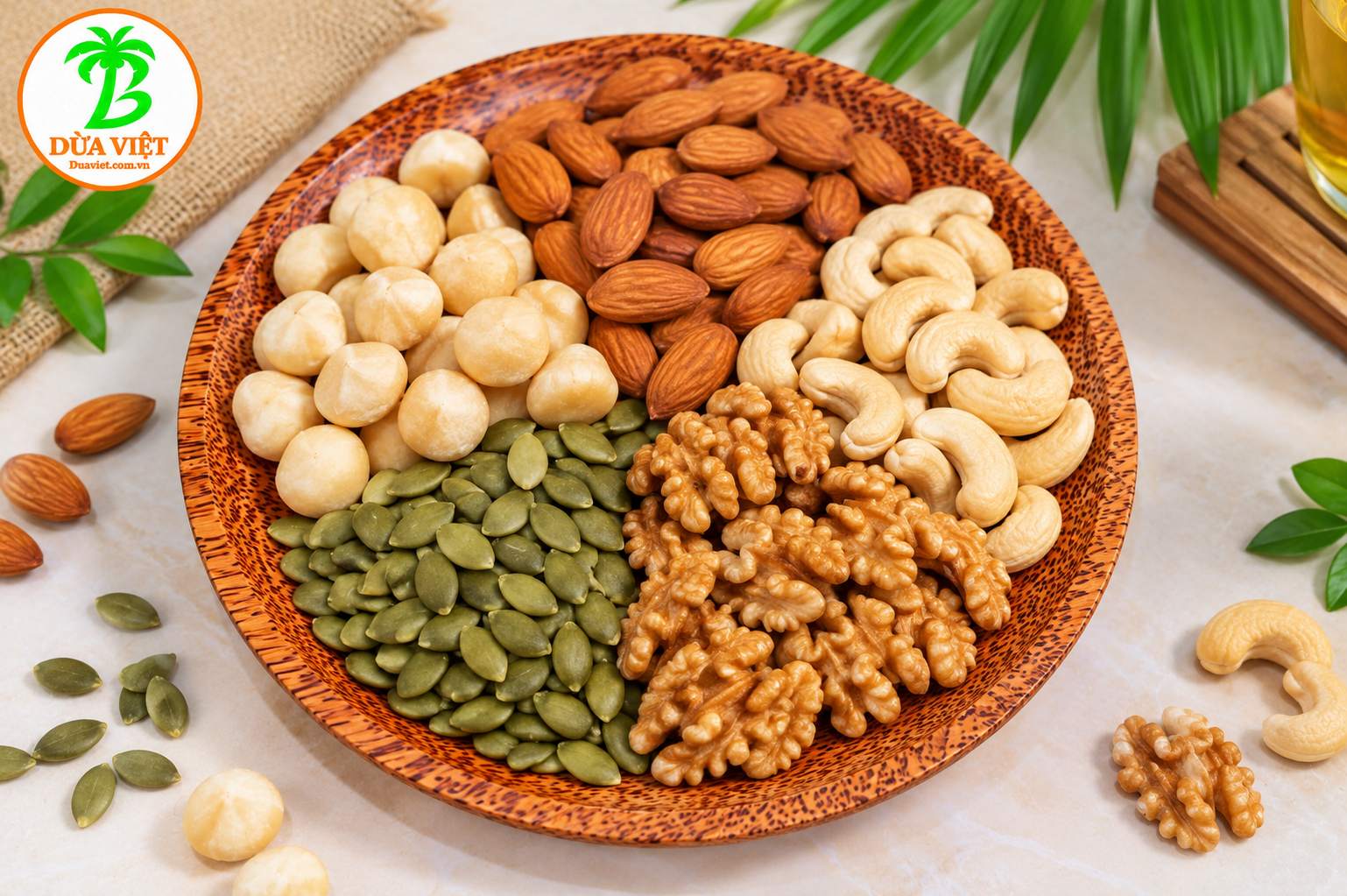 Dĩa tròn gỗ dừa