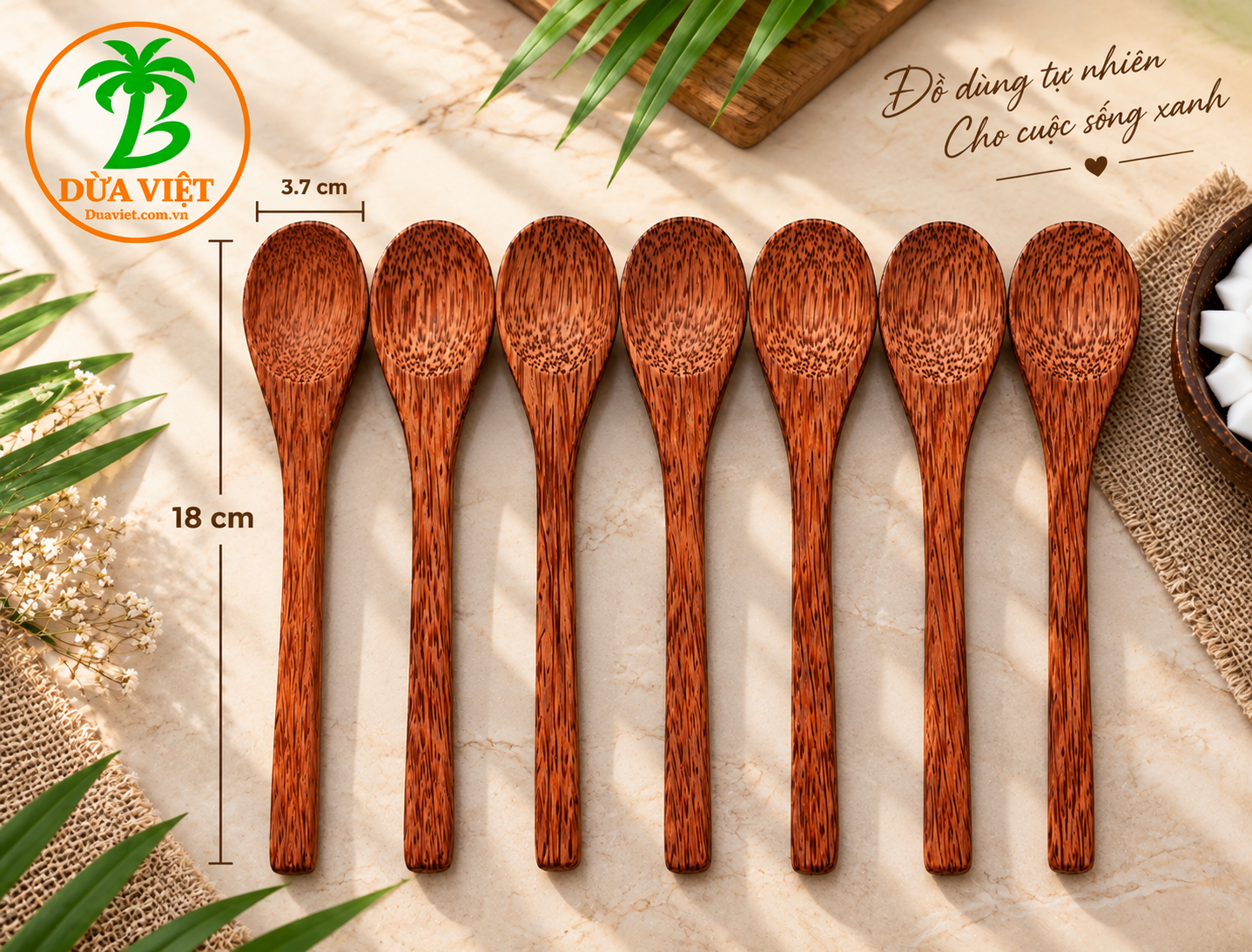 thìa gỗ dừa 18cm
