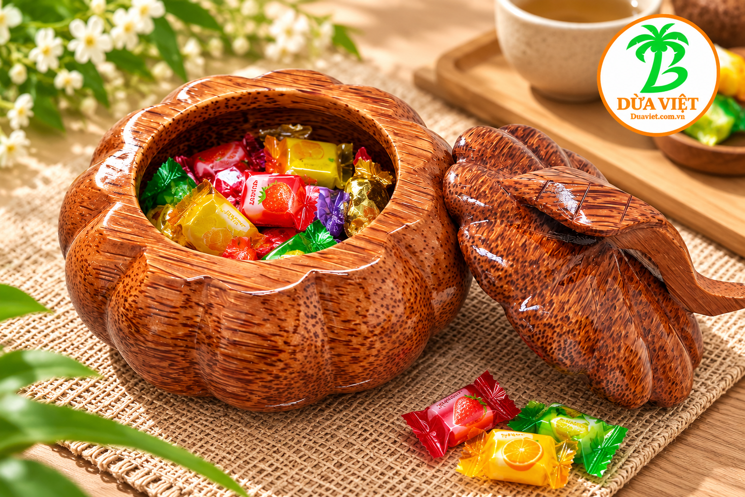 Hũ hình quả bí gỗ dừa