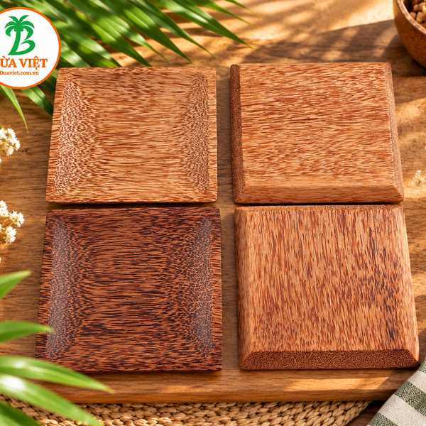 Dĩa vuông gỗ dừa