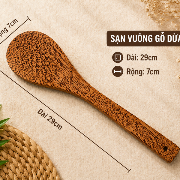 Sạn tròn gỗ dừa 29cm