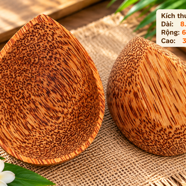 Chén gỗ dừa hình giọt nước