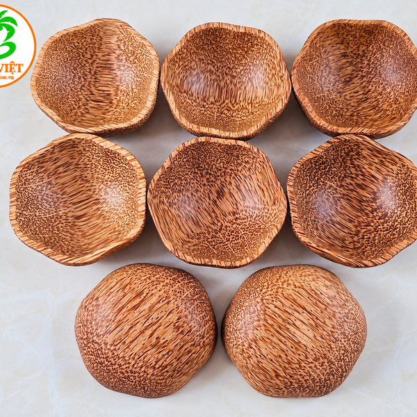 Chén gỗ dừa đựng gia vị hình hoa