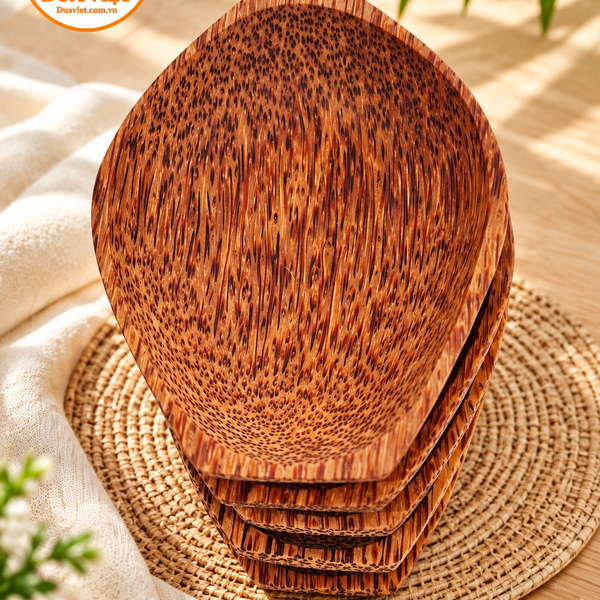 Dĩa gỗ dừa hình cánh hoa đựng gia vị
