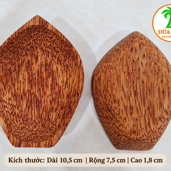 Dĩa gỗ dừa hình cánh hoa đựng gia vị