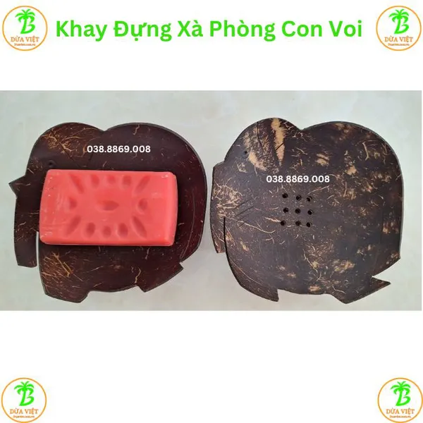 Khay đựng xà phòng hình con voi gáo dừa