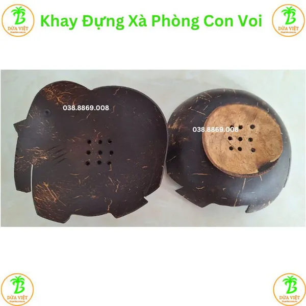 Khay đựng xà phòng hình con voi gáo dừa