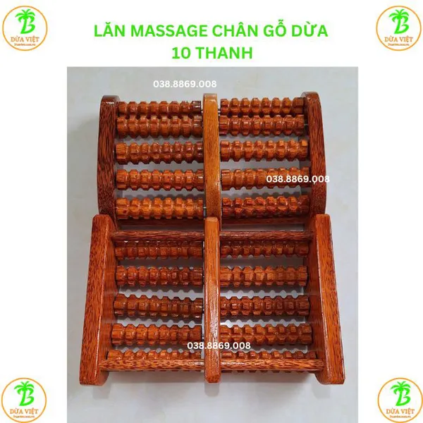 Bàn Lăn Chân Bằng Gỗ Dừa 10 Thanh 
