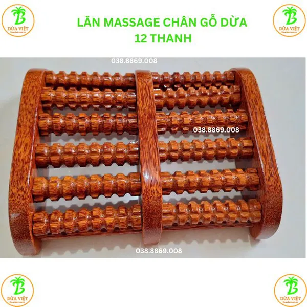 Bàn Lăn Chân Bằng Gỗ Dừa 12 Thanh