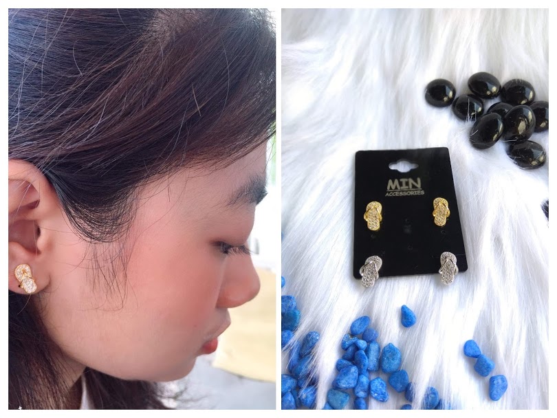 Bông tai dép đính đá Bông tai dép đính đá