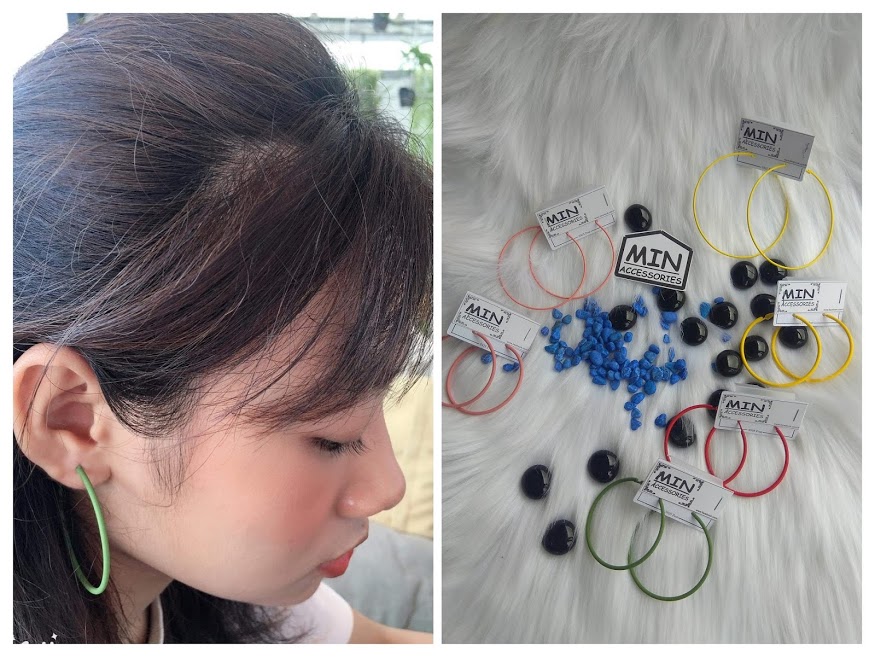 Bông tai tròn thời trang Bông tai tròn thời trang