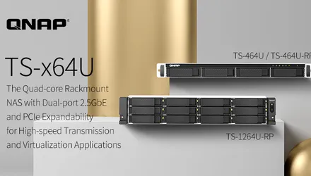 QNAP giới thiệu NAS bốn nhân rackmount TS-x64U với Cổng kép 2.5GbE và Khả năng mở rộng PCIe cho các ứng dụng ảo hóa và truyền tốc độ cao QNAP giới thiệu NAS bốn nhân rackmount TS-x64U với Cổng kép 2.5GbE và Khả năng mở rộng PCIe cho các ứng dụng ảo hóa và truyền tốc độ cao