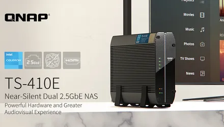 QNAP ra mắt NAS TS-410E 2.5GbE kép siêu im lặng cho môi trường nhạy cảm với tiếng ồn và nghe nhìn QNAP ra mắt NAS TS-410E 2.5GbE kép siêu im lặng cho môi trường nhạy cảm với tiếng ồn và nghe nhìn