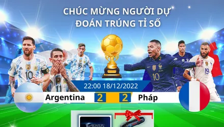 Thông báo kết quả Minigame Dự đoán tỉ số chung kết trúng ngay máy vặn vít xịn”