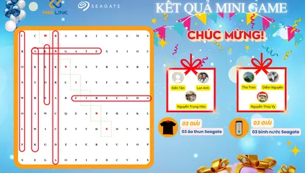 Thông báo kết quả Minigame Hiểu Seagate ngây ngất – Rinh quà cực chất Thông báo kết quả Minigame Hiểu Seagate ngây ngất – Rinh quà cực chất