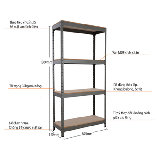 Kệ đa năng V lỗ 15WB