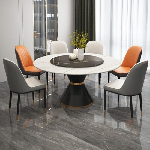 Bàn ăn tròn mặt đá xoay Kingdom