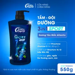 Dầu gội Eros & Psyche 3in1 Sport hương Tảo Biển Atlantic tươi mát 550g