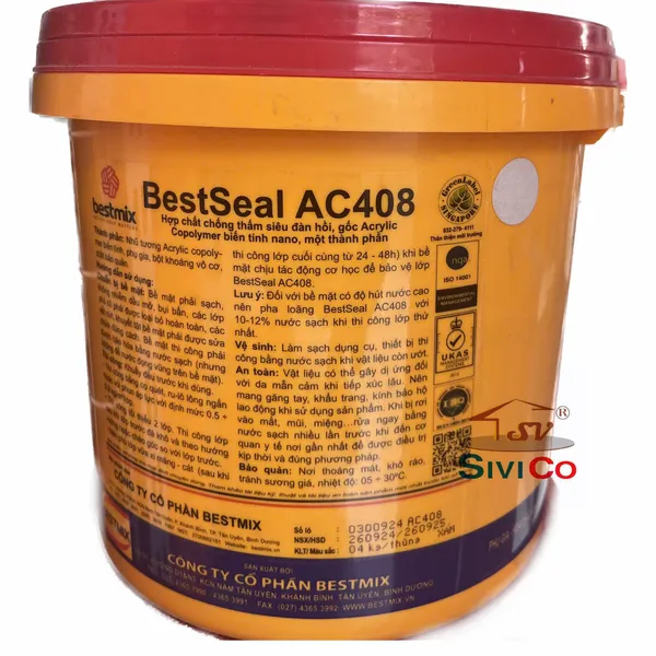 BESTSEAL  AC408 (màu xám, trắng) thùng 04 kg