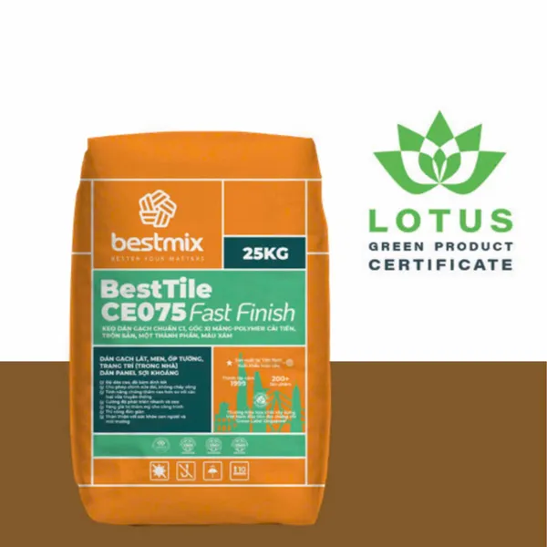 Keo dán gạch BestTile CE075 Fast Finish ( bao 25 kg)
