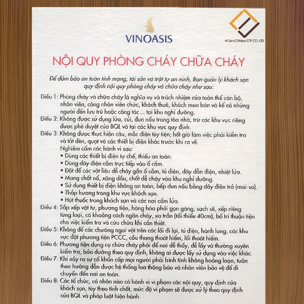 Bảng nội quy
