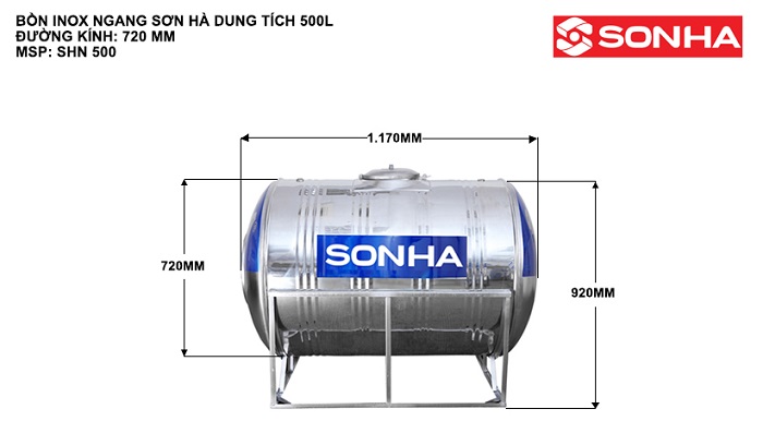 Giá Ưu đãi nhất Tại đây Bồn inox Sơn Hà 500 lít ngang Giá Ưu đãi nhất Tại đây Bồn inox Sơn Hà 500 lít ngang