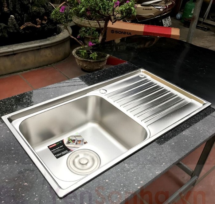 Chậu inox Sơn Hà 1 hộc 1 cánh Chậu inox Sơn Hà 1 hộc 1 cánh