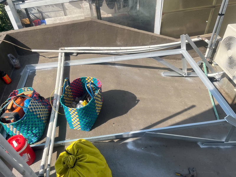 Gia cố khung chân trên mái Nghiêng Gia cố khung chân trên mái Nghiêng