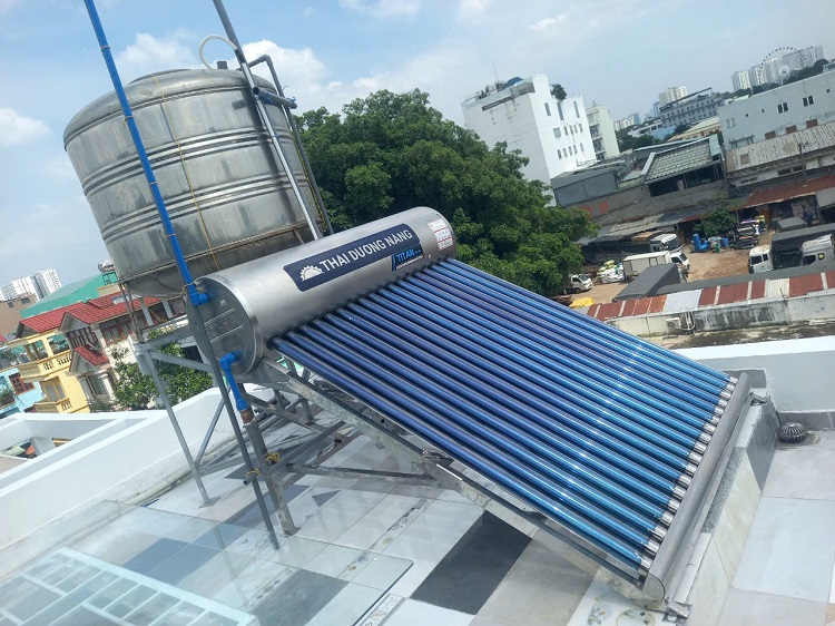 Hoàn thiện máy nước nóng Sơn Hà TiTan trên mặt sàn Hoàn thiện máy nước nóng Sơn Hà TiTan trên mặt sàn
