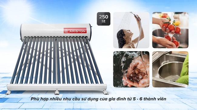 Máy nước nóng năng lượng mặt trời Ariston - Tiêu chuẩn Ý Máy nước nóng năng lượng mặt trời Ariston - Tiêu chuẩn Ý