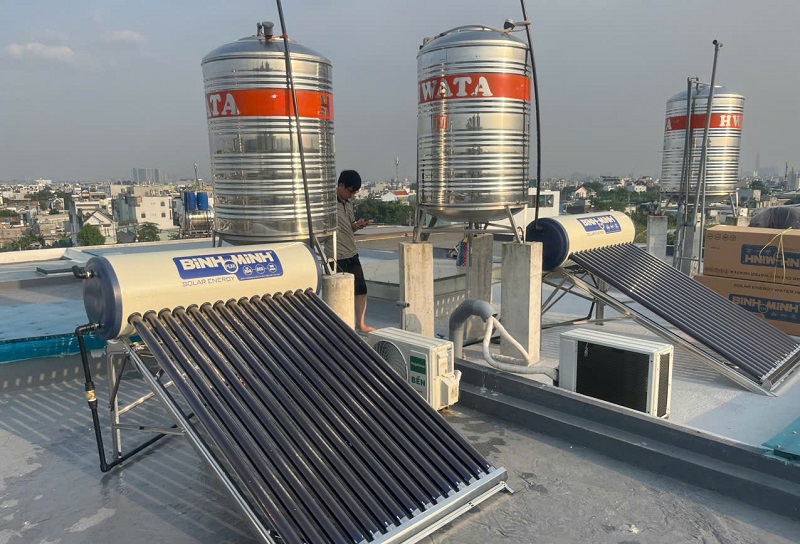 Công trình Máy nước nóng mặt trời Bình Minh Luxury Chính hãng Công trình Máy nước nóng mặt trời Bình Minh Luxury Chính hãng