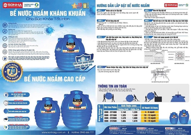 Ưu điểm Bồn nước ngầm kháng khuẩn Sơn Hà Ưu điểm Bồn nước ngầm kháng khuẩn Sơn Hà