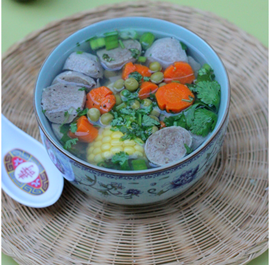 Canh bò viên rau củ Canh bò viên rau củ