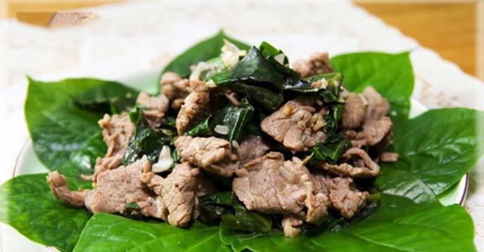 Hướng dẫn cách nấu lòng bò xào lá lốt
