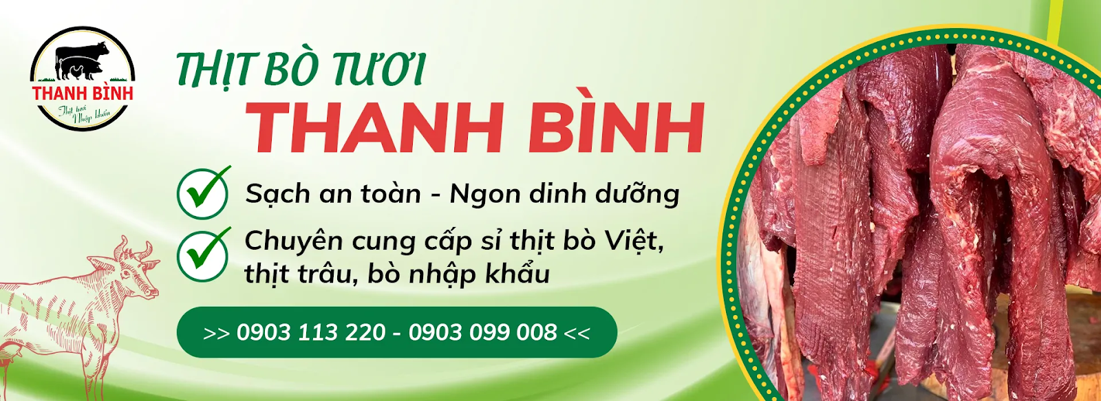 Lòng bò tươi Thanh Bình cung cấp thịt bò chất lượng, thơm ngon