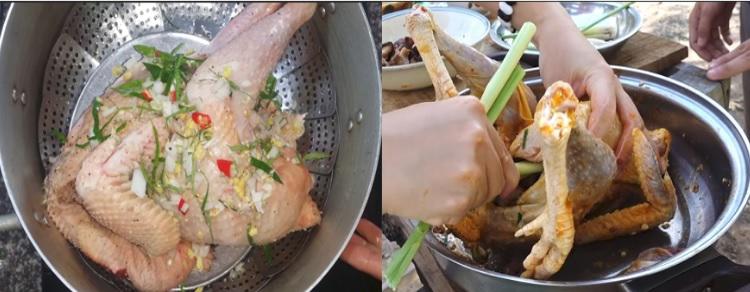 Gà hấp muối Gà hấp muối