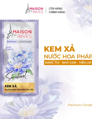 Kem xả dây hương nước hoa Pháp cao cấp Maison De Rêves hoa Cúc pha lê, phục hồi hư tổn và giữ màu tóc nhuộm - 6g