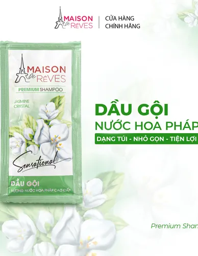 Dầu gội dây hương nước hoa Pháp cao cấp Maison De Rêves hoa Lài pha lê, suôn mượt, ngừa gãy rụng - 6g