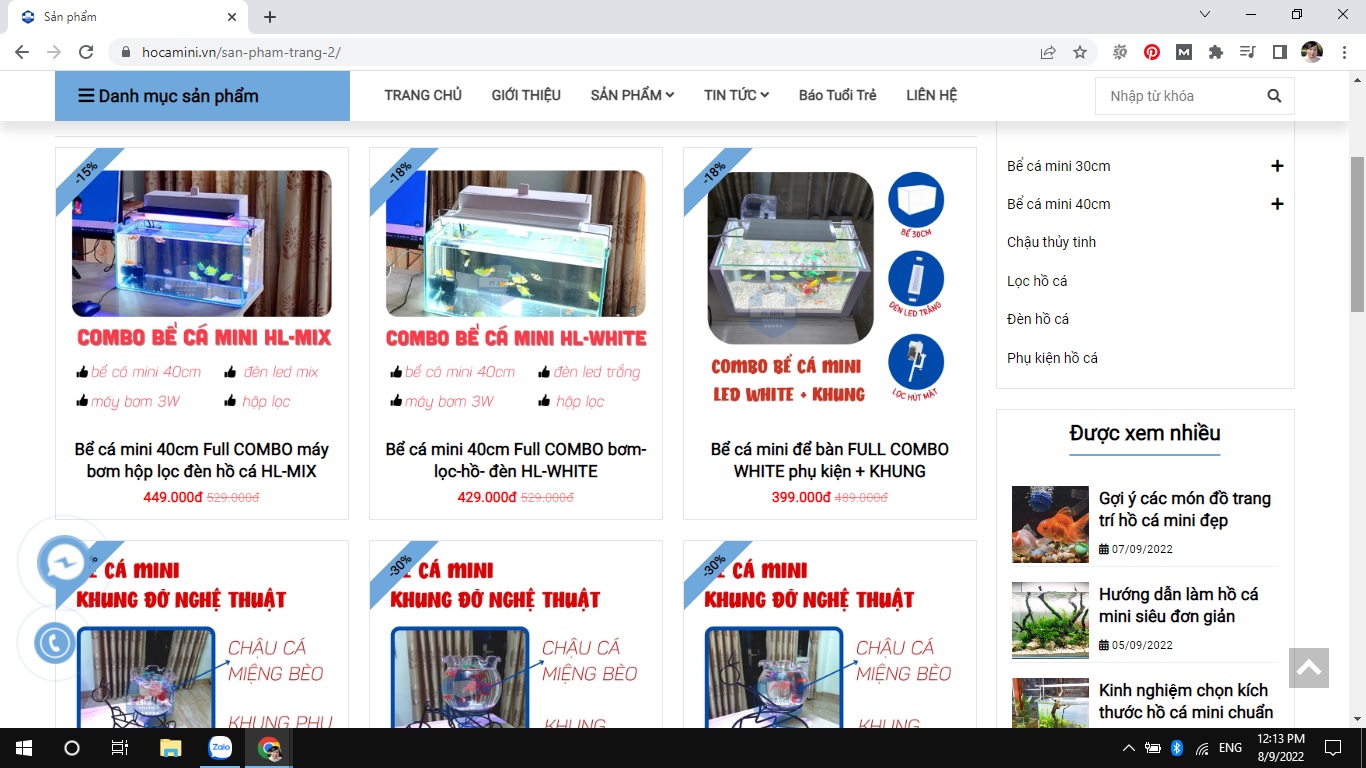 Giá hồ cá mini TPHCM ở đâu tốt nhất hiện nay?