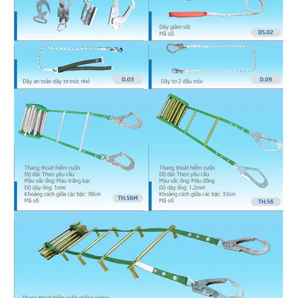 Sản xuất thang dây thoát hiểm, sản xuất thang dây inox