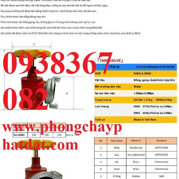 Van chữa cháy Tomoken