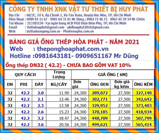 Báo giá ống kẽm Hòa Phát phi 42 tốt nhất tại TP HCM 2023 Báo giá ống kẽm Hòa Phát phi 42 tốt nhất tại TP HCM 2023