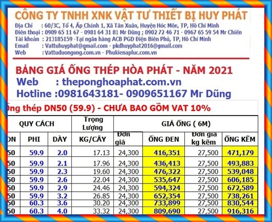 Báo giá ống kẽm Hòa Phát phi 60 tốt nhất tại TP HCM 2023 Báo giá ống kẽm Hòa Phát phi 60 tốt nhất tại TP HCM 2023